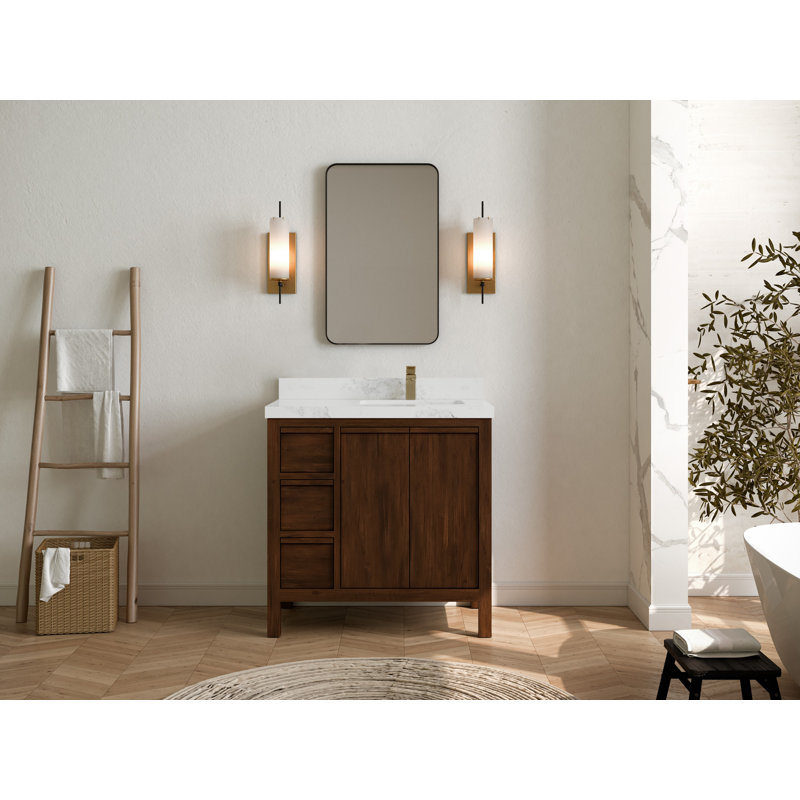 Ensemble de meuble-lavabo simple 36 po Elizabeth, Calacatta Nuvo