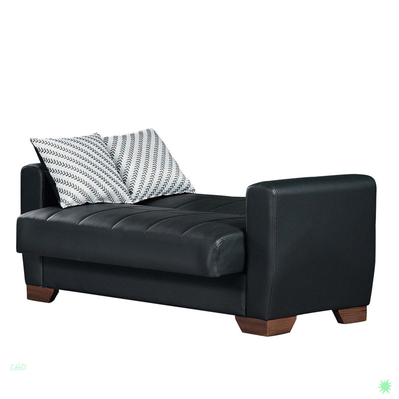 Causeuse convertible avec rangement Loveseat Sofa Collection, Noir, noir, noir, noir