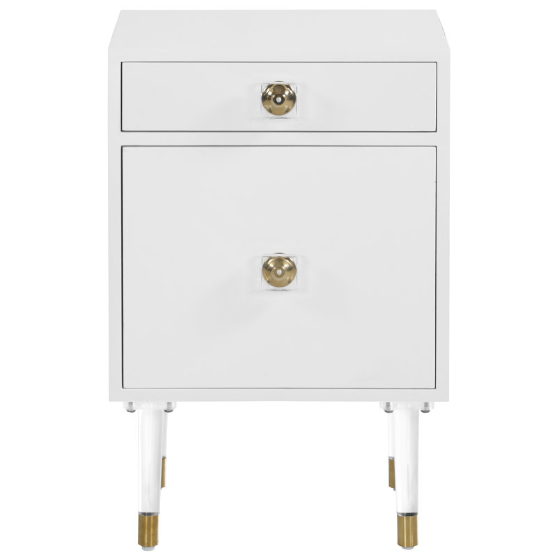 Table de chevet 1 tiroir Lia, Blanc