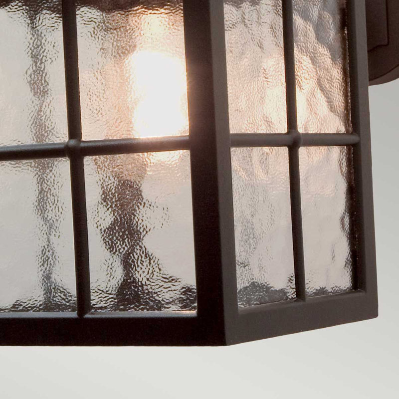 Lucia Black Hardwired Frosted Glass Outdoor Wall Lantern, 39cm H x 18.5cm W x 31cm D