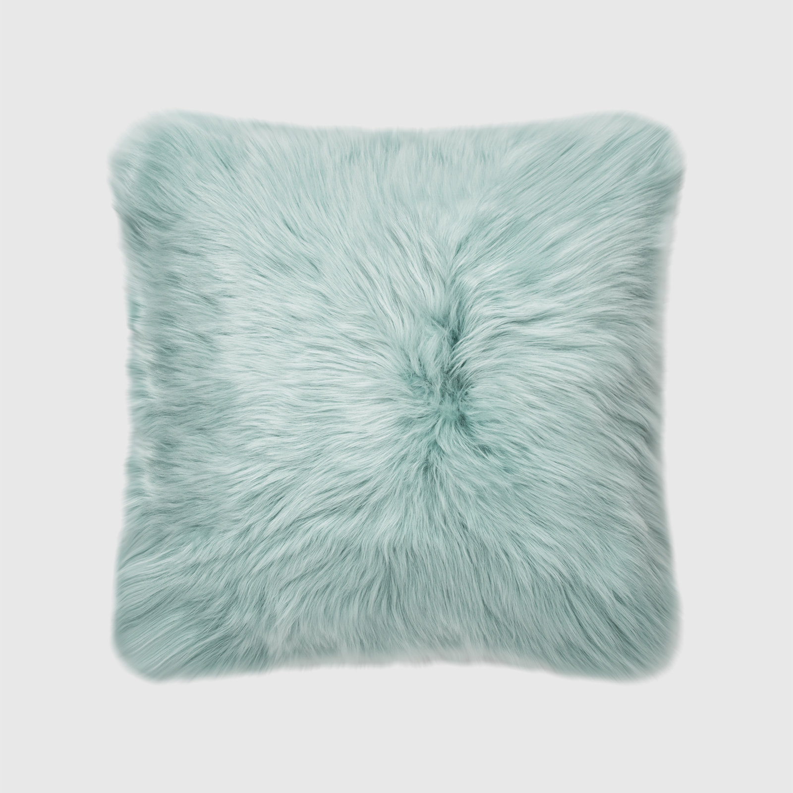 Fieldman Leather Throw Pillow, 18" x 18", Eggshell Blue