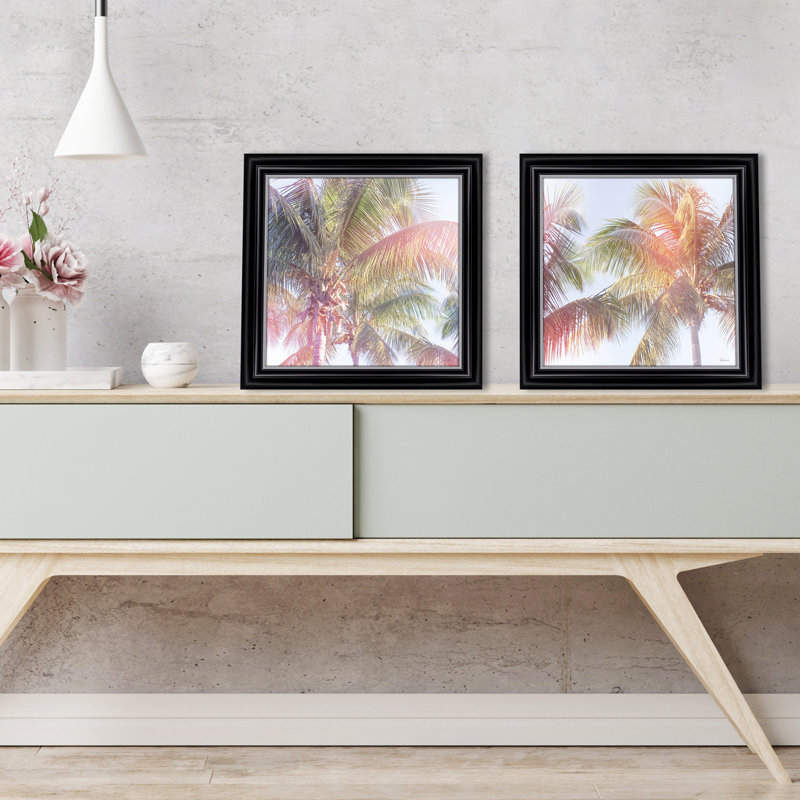 "Dream Palm II" par Sue Schlabach-ensemble de 2 reproductions d’art encadrées sur papier