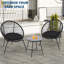 Ensemble de patio 3 pièces Acapulco - Chaises tissées toutes saisons et table en verre trempé pour balcon / terrasse-129034537-129034542