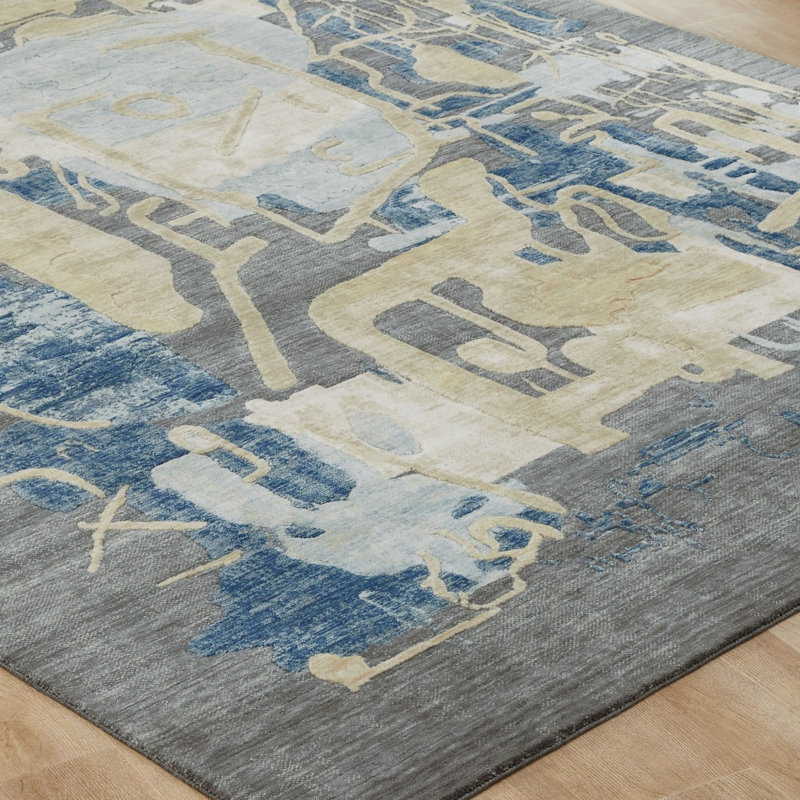 Studio Glyphs By Katie Merz Wool Abstract Area Rug, Rectangle 9'9" x 12'6"