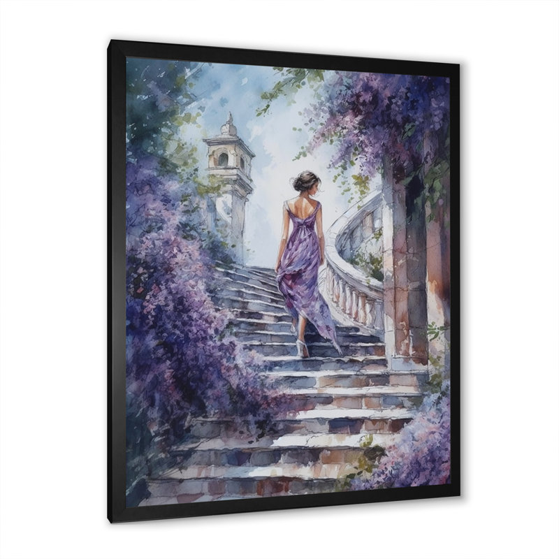 «Fashionable Girl Modeling I», impression sur toile, Cadre photo noir, H 20 po x l 12 po x P 1 po
