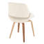Chaise d'appoint / de salle à manger Fabrico Mid-Century moderne en bois zébré et tissu crème par Lumisource