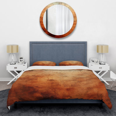 Orange Abstract Fire Chaos Art I - Abstract Painting Duvet Cover Set