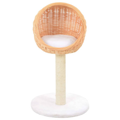 Batts Cat Tree with Sisal Scratching Post Natural Willow Wood