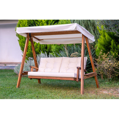 Mison Solid Wood Porch Swing with Stand