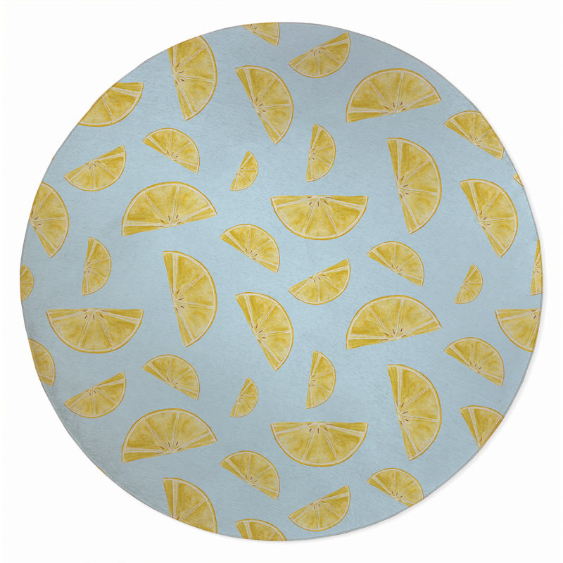Tapis d'été Summer Lemon, Rond 5 pi