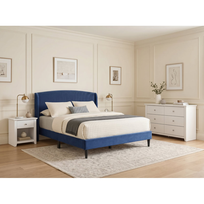 Ensemble de chambre à coucher Faustino 2 pièces, Dark Grey/Knotty Oak, 2 Pcs: Bed, Nightstand, Queen