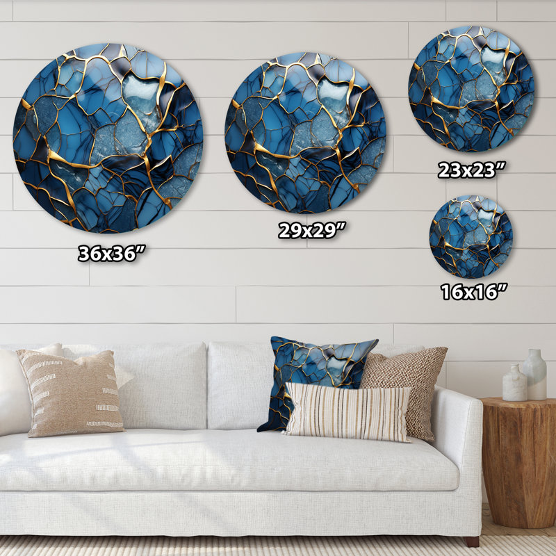 Driffield - Art abstrait rond en métal, H 16 po x l 16 po