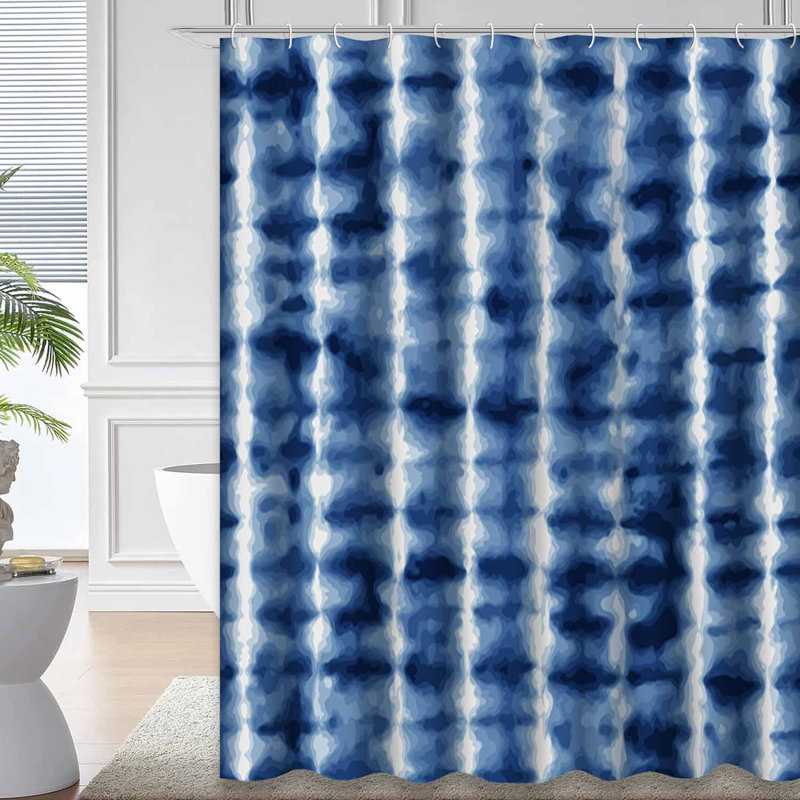 Rideau de douche bleu marine avec 12 crochets, L 72 po x l 78 po