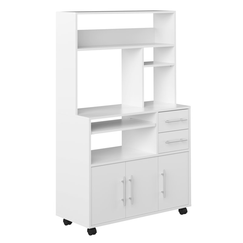 Seyma Wood Kitchen Cart, White