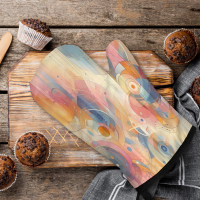 Abstract Pastel Oven Mitt Cotton Twill