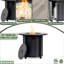 Foyer de table au gaz propane 30 po, foyer rond en acier de 50 000 BTU avec plateau en céramique grain de bois pour l'extérieur