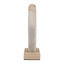 Statue abstraite géométrique en forme de boucle de pierre pour la décoration intérieure - Accent sculptural naturel pour la décoration de salon ou d'étagère - 11 po, brun et blanc