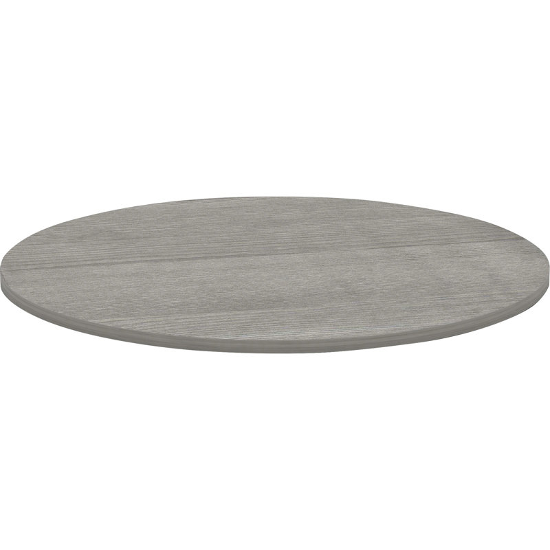 Plateau de table de conférence rond, 48" W, Gris anthracite patiné