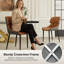 Ensemble de 2 chaises à oreilles rembourrées modernes en similicuir avec pieds en métal-965758040-968289530