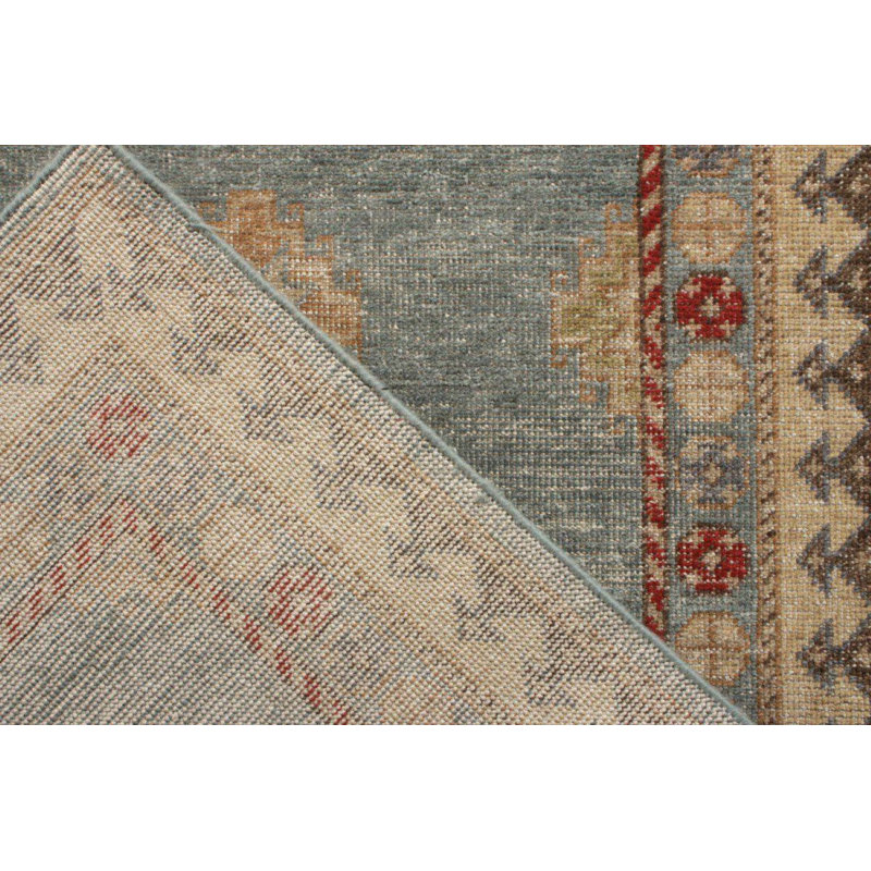 Distressed Homage Handmade Kilim Wool Geometric Area Rug, Rectangle 13' x 18'