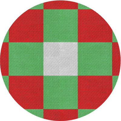 Tapis rouge/vert à motifs