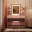 Meuble-lavabo de 55,9 po de hauteur avec miroir éclairé, ensemble de coiffeuse de maquillage avec prise de courant, 6 tablettes de rangement, 2 grands tiroirs et 3 lumières réglables à luminosité de couleur-2082956740