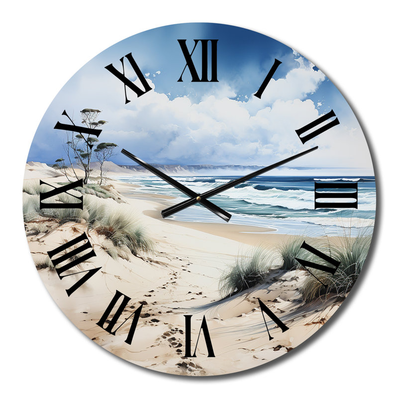 Horloge murale plage en métal Dune Dreams I, Moyenne