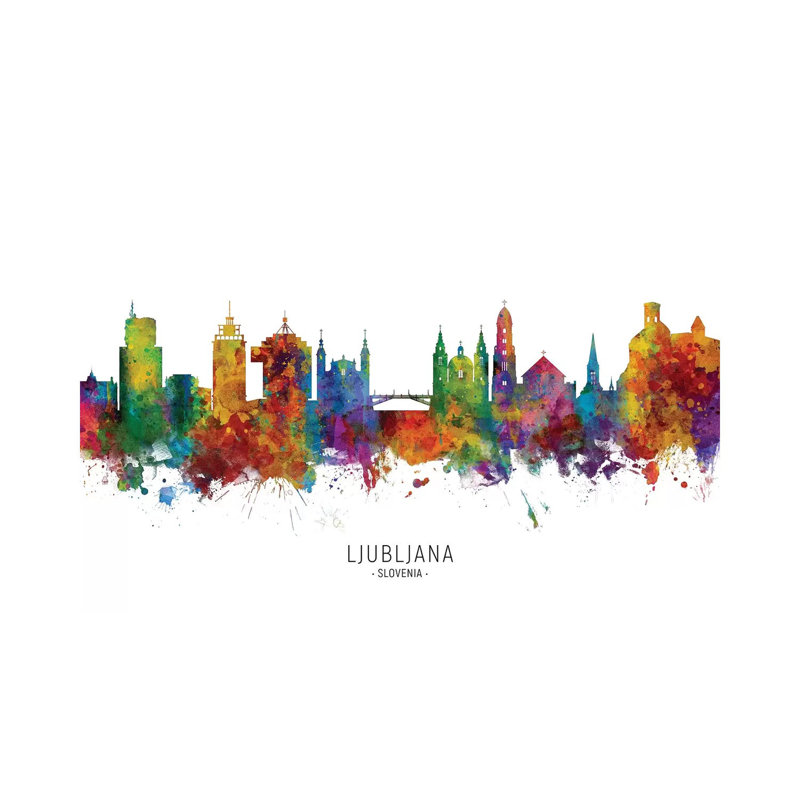 «Ljubljana» par Michael Tompsett, peinture sur toile tendue, H 8 po x l 12 po x P 0,75 po