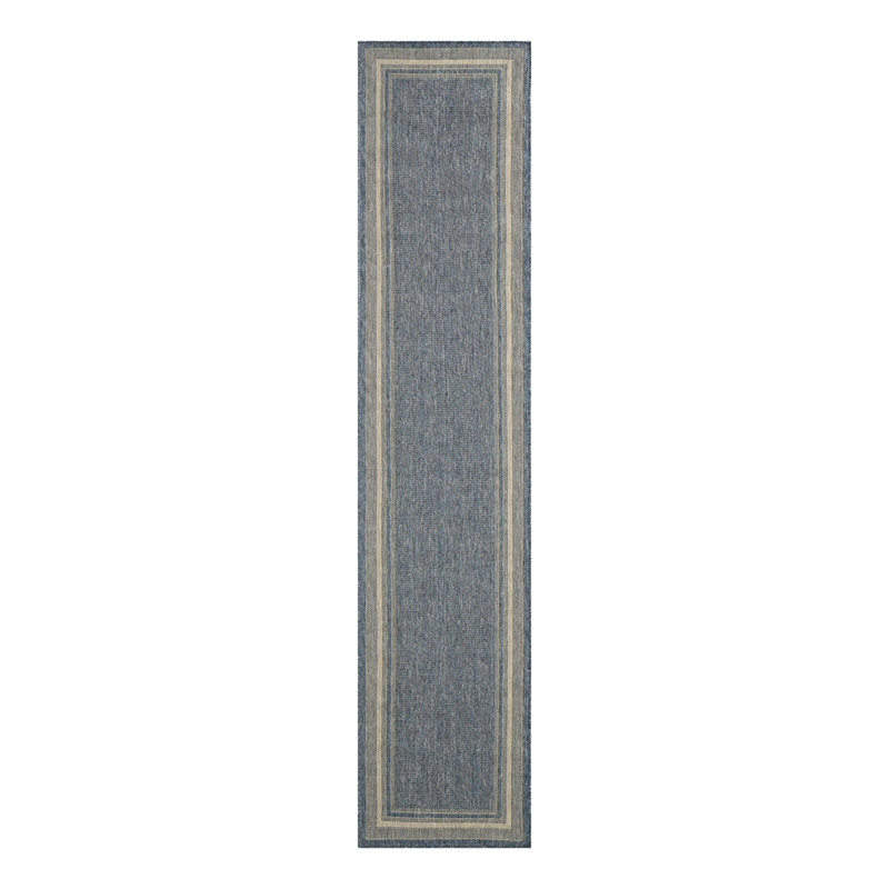 Tapis intérieur / extérieur bleu Swanee, Blue, Runner 2'7" x 12'
