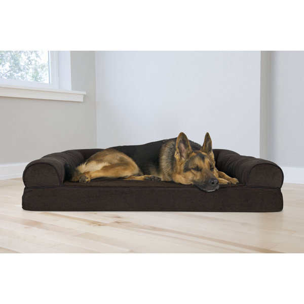 Estella Faux Fleece & Chenille Soft Woven Orthopedic Sofa Pet Bed Archie & Oscar Size: Jumbo Plus (53 W x 40 D x 9.5 H), Color: Coffee