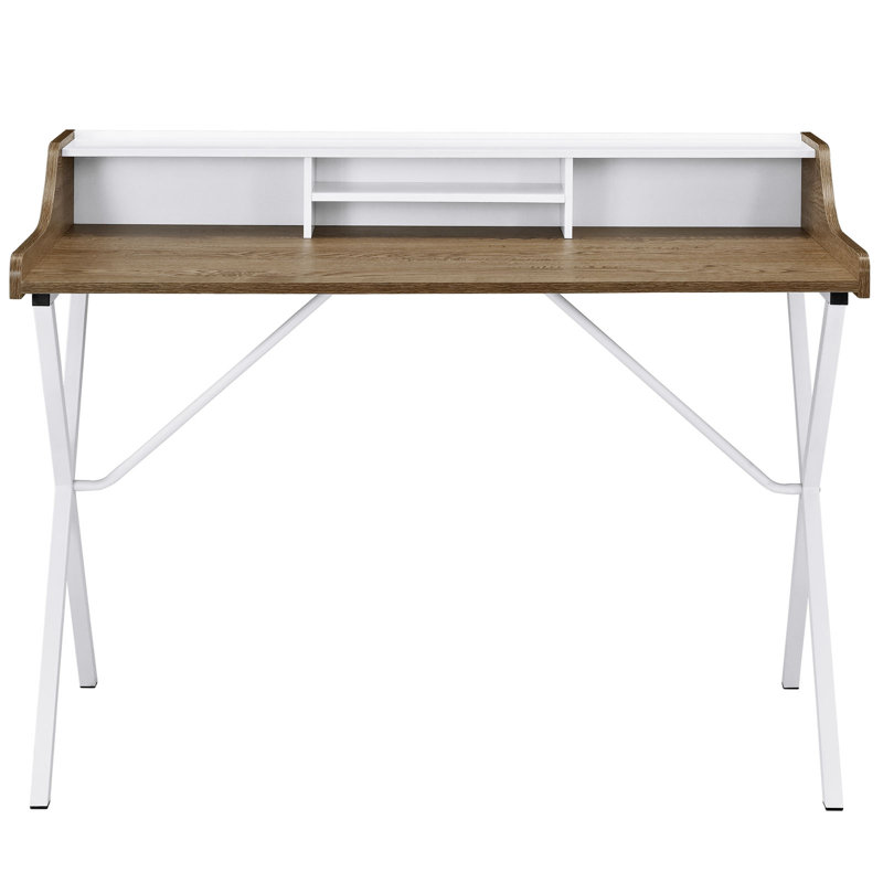 Bin Desk, Walnut/White