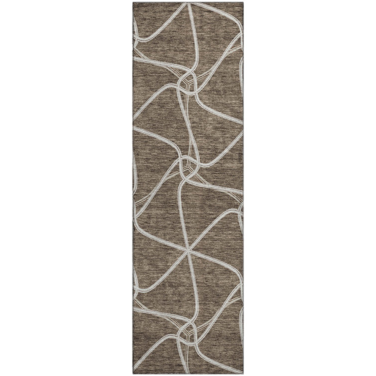 Premium Machine Washable Prisco Brown Rug