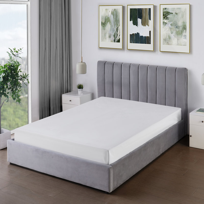 Evelynne Fabric Ottoman Bed Frame with Storage - , Kingsize (5'), Grey