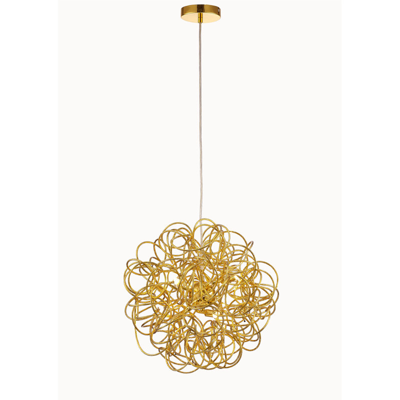 Pershing 6 - Light Geometric Pendant, Gold