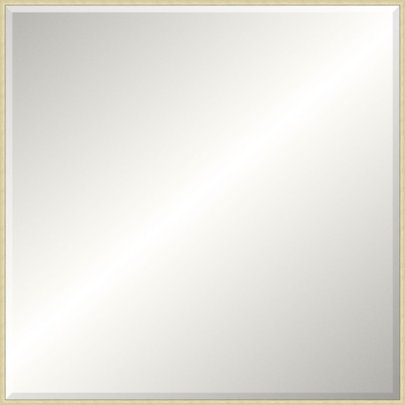Floater 2 Solid Wood Mirror, Square, 37.25" x 37.25", Antique Silver