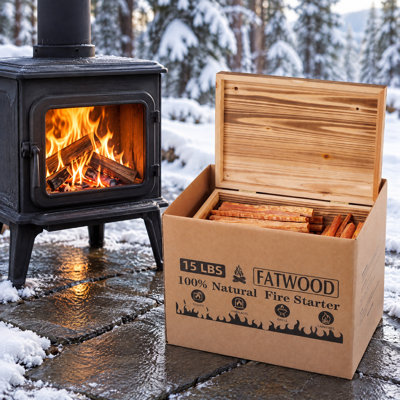 Allume-feu 40 lb, foyer d'allumage en bois de pin naturel, foyer au bois, foyer, feu de camp et barbecue