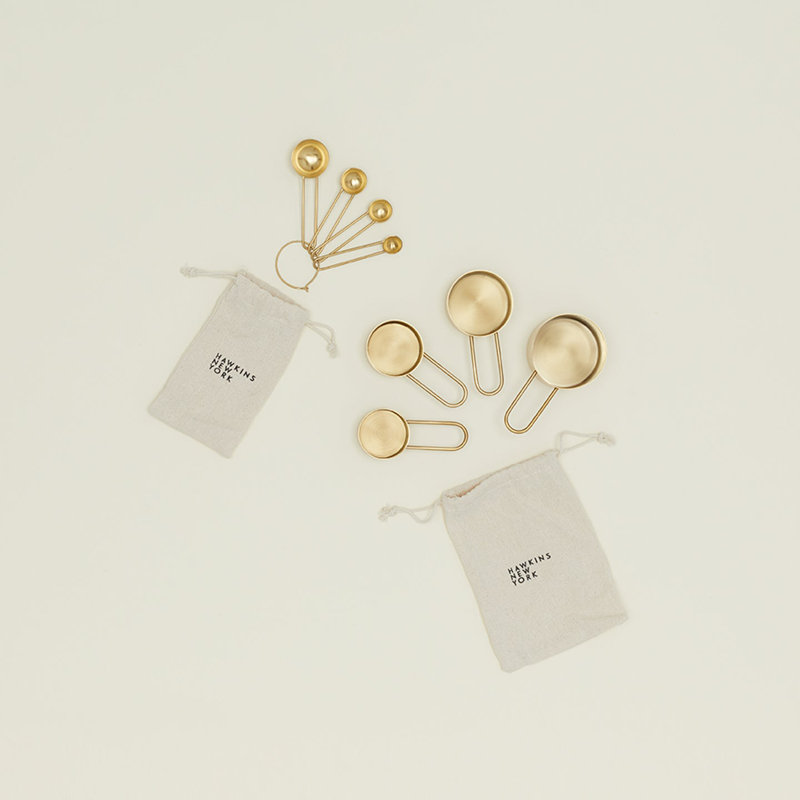 Simple Hawkins New York 4 -Piece Measuring Spoon Set, Brass