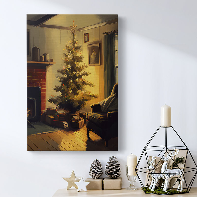 Art des Fêtes de Noël - Toile tendue avec châssis DCI, H 12 po x l 8 po