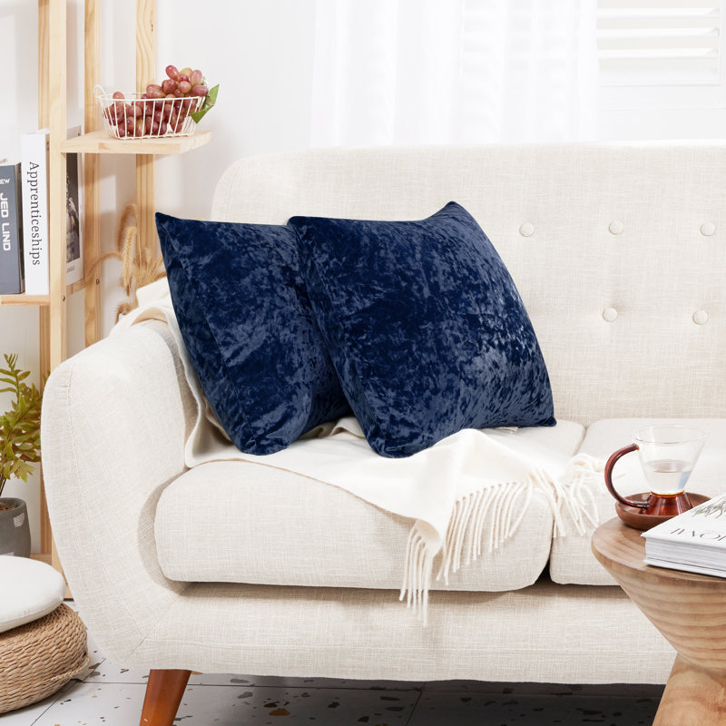 Reversible Pillow Cover, 26" x 26", Navy Blue