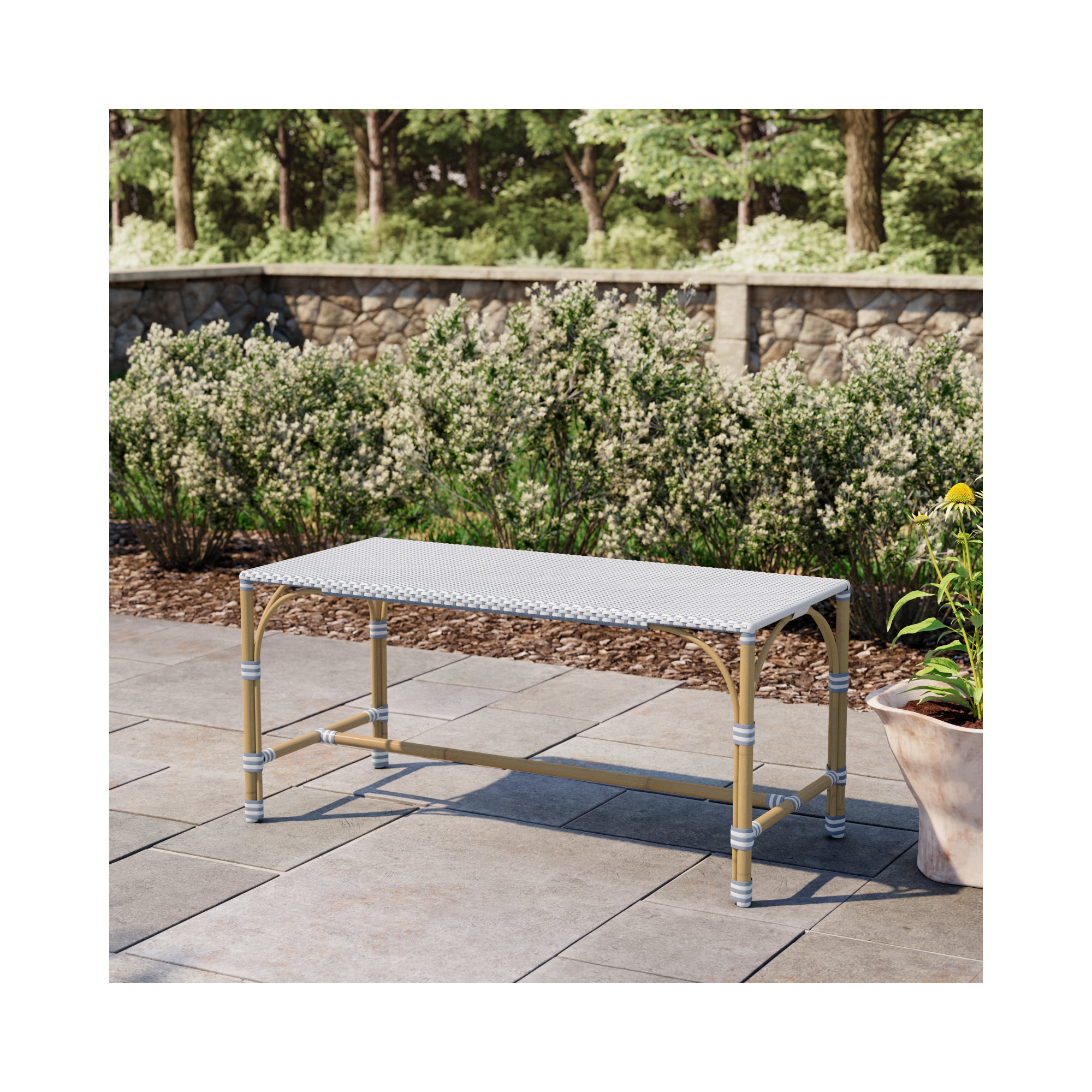  Aluminum Picnic Bench, Blue