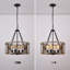 Lustre de maison de campagne moderne, lustre de salle à manger rustique à 4 lumières avec îlot de cuisine, suspension réglable, chêne noir et foncé-131454583