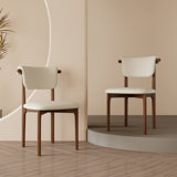 Solid Wood Frame Upholstered Dining Chairs (Set of 2)