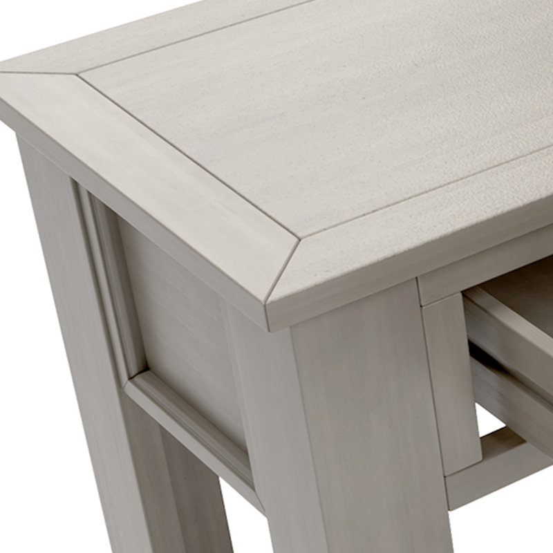 Console en bois avec tiroirs et tablette inférieure Ameah, Gris délavé