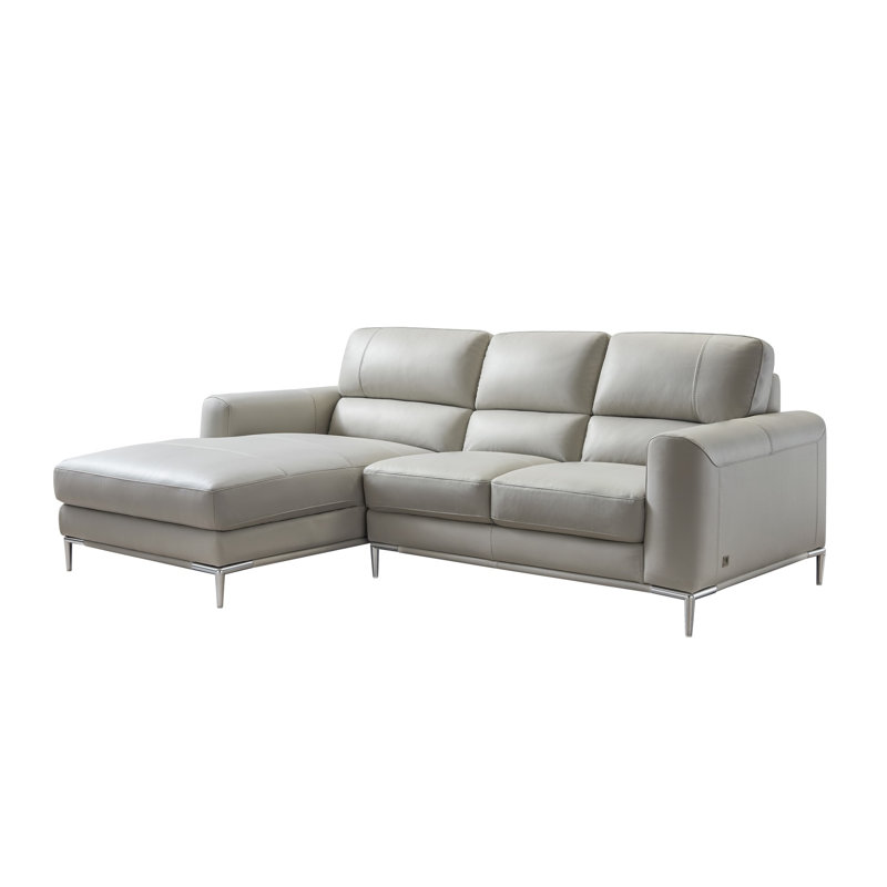 Brousseau Upholstered Sectional, Left Hand Facing, Smoke Leather Match