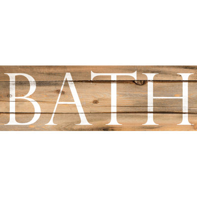 Bath Distressed Wood - Textual Art Print