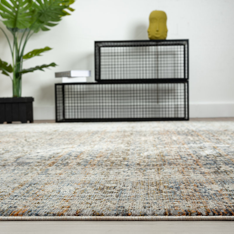 Dmon Floral Area Rug in Blue, Rectangle 8'9" x 11'10"