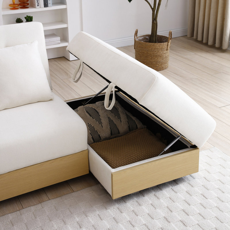Convertible Sleeper Sofa Couch,Multifunctional Double Folding Sofa Bed,Storage Ottoman And Sofa Arm With  Box And Drawer, Drop Down Table With 2Cup Holders For Living Room,Apartment,Office