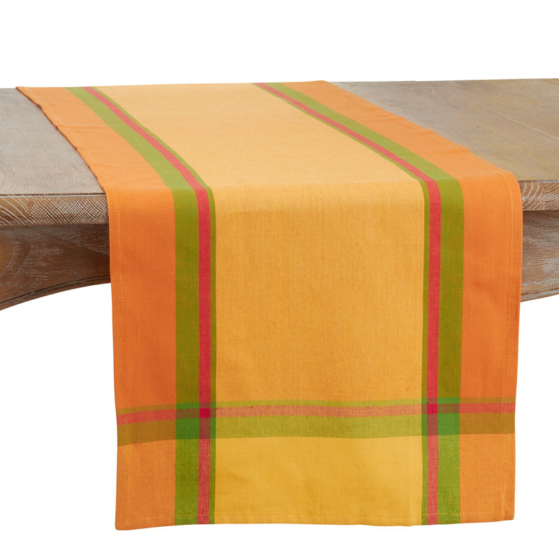 Feuilles Striped 100% Cotton Table Runner