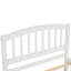 Lit simple en bois blanc avec lit gigogne - Structure solide pour une charmante plateforme de chambre à coucher