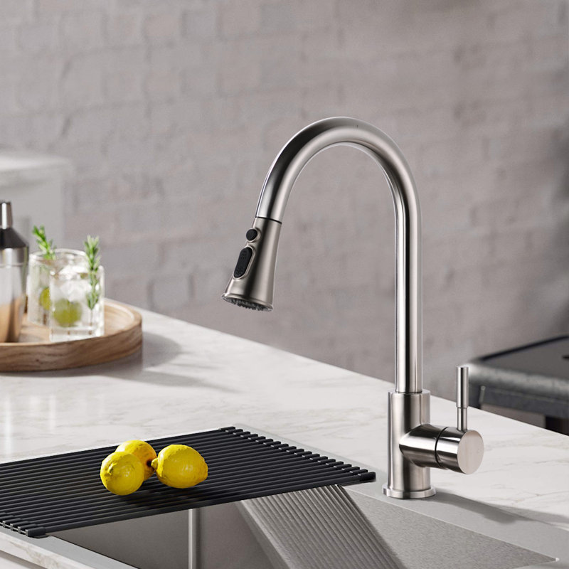 WESTINUS Pull Down Kitchen Faucet, Brushed Nickel